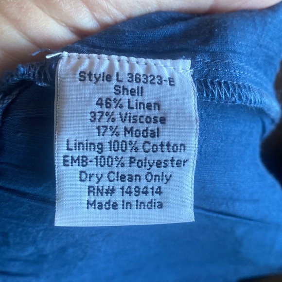 Johnny Was NWT Reina Embroidered Lined Linen Long Sleeve Tiered Dress Small - Picture 14 of 15